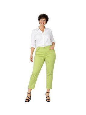 2/$30 Lauren Jeans Co. Ralph Lauren 14 Lime Green Stretch Cropped Pants